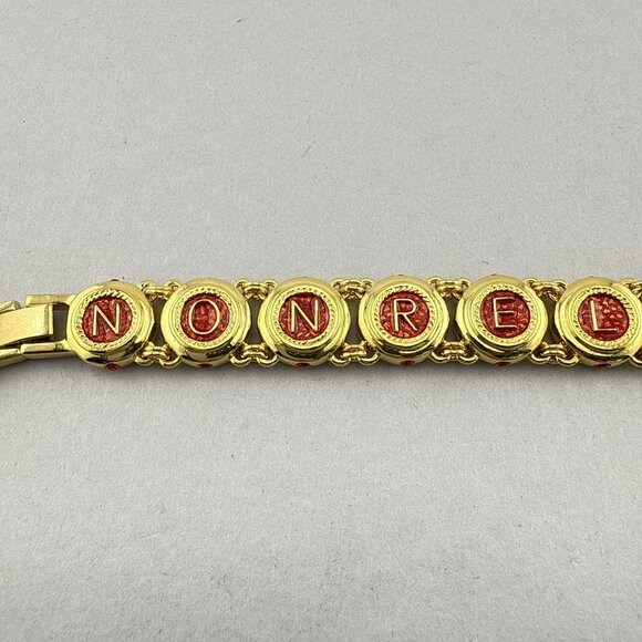 Camrose & Kross JBK Bracelet Red Castellani Wedding Jackie Kennedy Gold Tone 8" - Picture 7 of 16